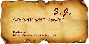 Sóvágó Jenő névjegykártya